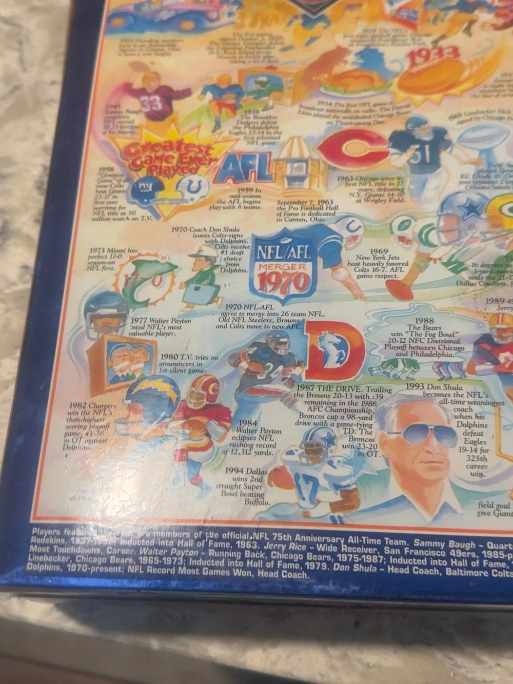Wheaties NFL 75th Anniversary Collector's Cereal Box - Orange/Blue/White